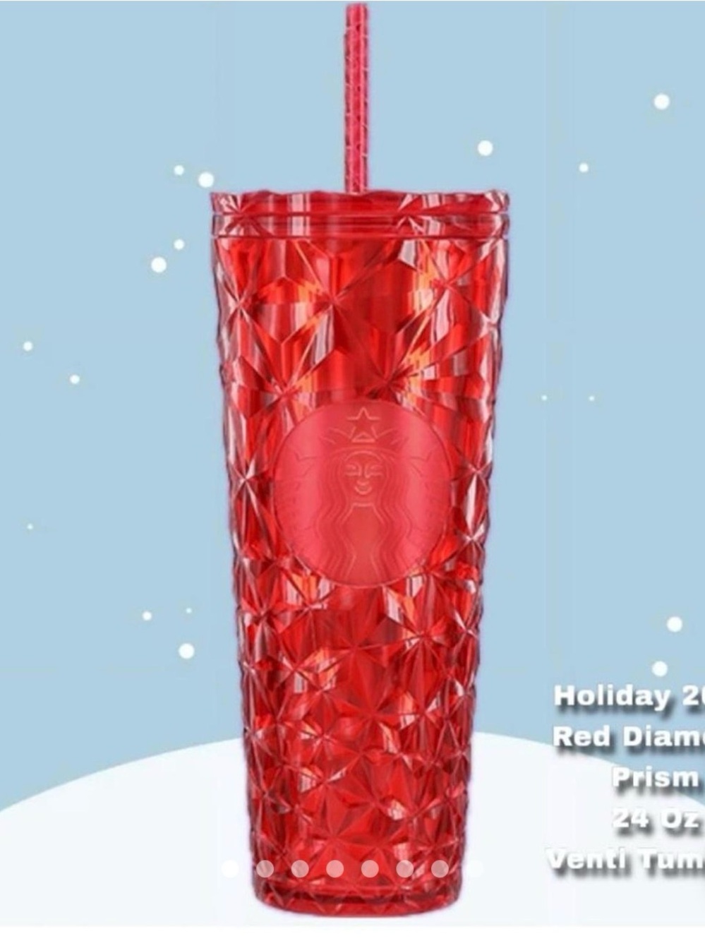 Starbucks holiday red diamond prism 24 oz tumbler